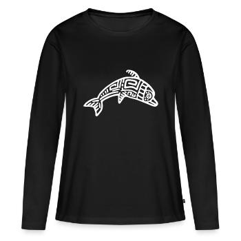 Culture des Incas, Dauphin - T-shirt manches longues Premium bio Femme - noir - Devant - Julia (174cm)