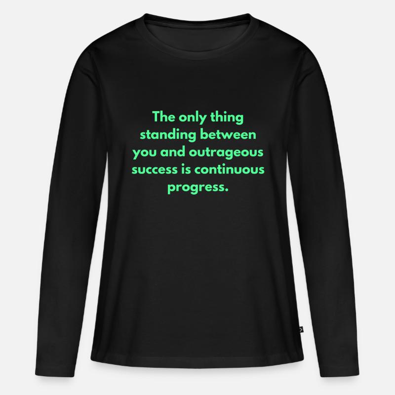 Das Einzige, was zwischen dir und dir steht - Frauen Premium Bio Langarmshirt - Schwarz