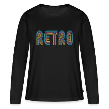 Rétro - T-shirt manches longues Premium bio Femme - noir - Devant - Julia (174cm)
