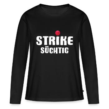 Bowling Strike Bowlingteam - Frauen Premium Bio Langarmshirt - Schwarz - Vorne - Julia (174cm)