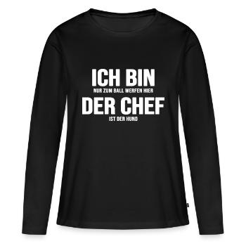 Hund Hundewiese Hundebesitzer Gassi Rudelführer - Frauen Premium Bio Langarmshirt - Schwarz - Vorne - Julia (174cm)