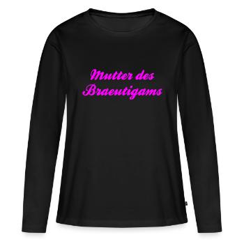 Mère du T-shirt marié par le chef - T-shirt manches longues Premium bio Femme - noir - Devant - Julia (174cm)