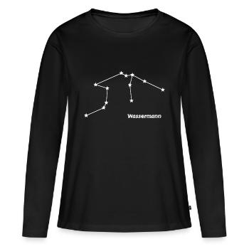 Sternzeichen Wassermann - Frauen Premium Bio Langarmshirt - Schwarz - Vorne - Julia (174cm)