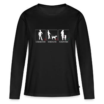 der feine Unterschied - Frauen Premium Bio Langarmshirt - Schwarz - Vorne - Julia (174cm)