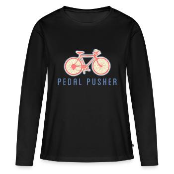 Bicycle Pedal Pusher - T-shirt manches longues Premium bio Femme - noir - Devant - Julia (174cm)