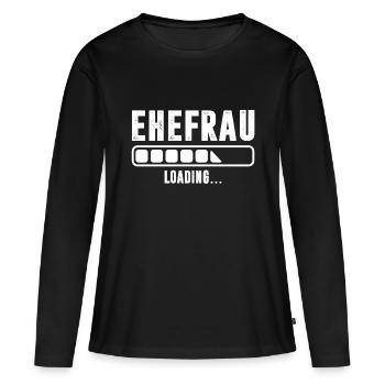 EHEFRAU - Frauen Premium Bio Langarmshirt - Schwarz - Vorne - Julia (174cm)