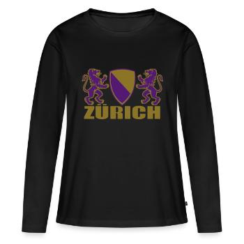 zürich - T-shirt manches longues Premium bio Femme - noir - Devant - Julia (174cm)