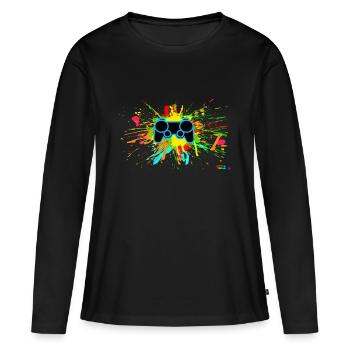 Graffiti Controller Splatter - Women's Premium Organic Long Sleeve Shirt - black - Front - Julia (174cm)