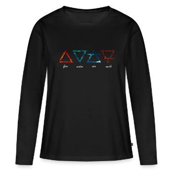 Éléments alchimiques - T-shirt manches longues Premium bio Femme - noir - Devant - Julia (174cm)