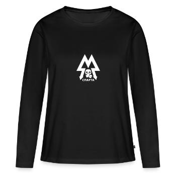 Sparta LOGO - T-shirt manches longues Premium bio Femme - noir - Devant - Julia (174cm)