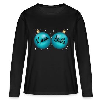 Christmas merry christmas sweater xmas balls - Women's Premium Organic Long Sleeve Shirt - black - Front - Julia (174cm)