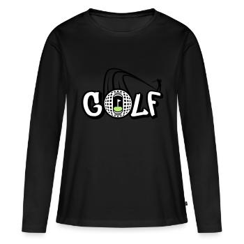 Golf Style - T-shirt manches longues Premium bio Femme - noir - Devant - Julia (174cm)