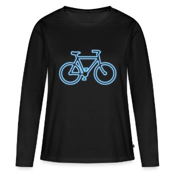 Vélo au néon - T-shirt manches longues Premium bio Femme - noir - Devant - Julia (174cm)