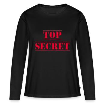 Top Secret - T-shirt manches longues Premium bio Femme - noir - Devant - Julia (174cm)