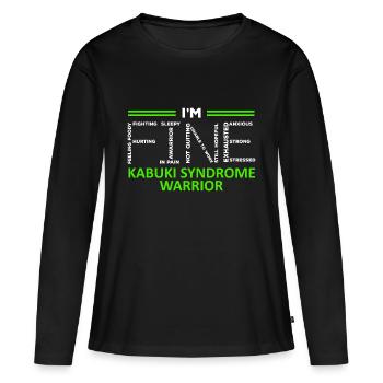 Kabuki Syndrome Awareness Im fine Green RibbonKabu - Frauen Premium Bio Langarmshirt - Schwarz - Vorne - Julia (174cm)