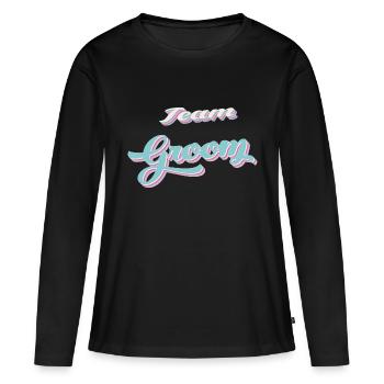 Team du marié team groom - T-shirt manches longues Premium bio Femme - noir - Devant - Julia (174cm)