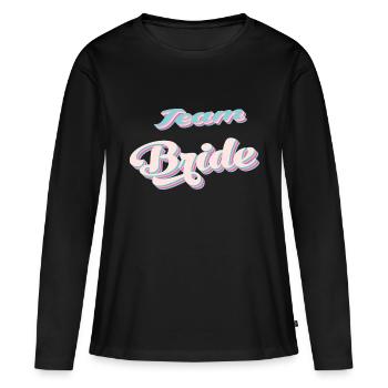 Team de la mariée team bride evjf - T-shirt manches longues Premium bio Femme - noir - Devant - Julia (174cm)