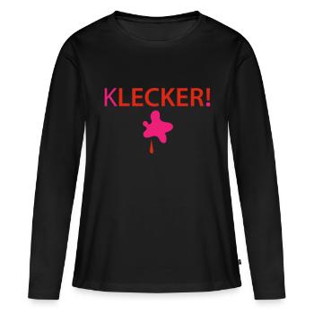 Lecker Klecker - Frauen Premium Bio Langarmshirt - Schwarz - Vorne - Julia (174cm)