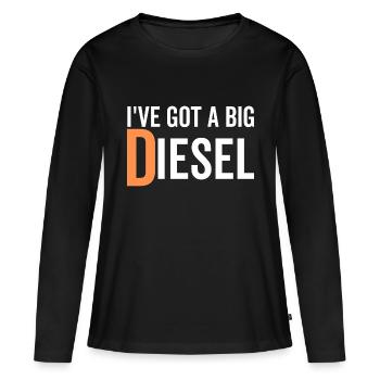 J’ai un gros diesel - T-shirt manches longues Premium bio Femme - noir - Devant - Julia (174cm)