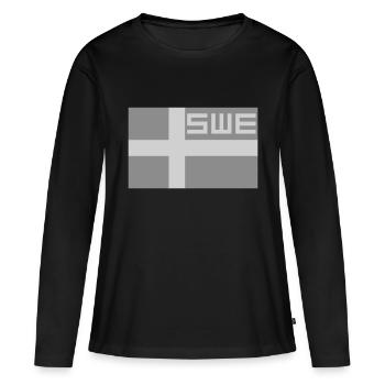 Suède tactique - T-shirt manches longues Premium bio Femme - noir - Devant - Julia (174cm)