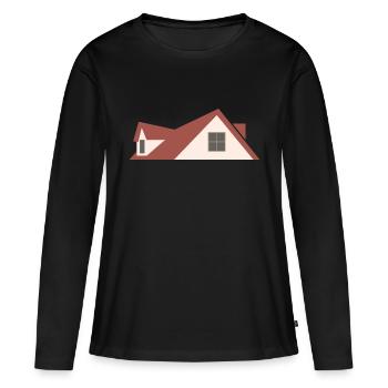 Dach - Frauen Premium Bio Langarmshirt - Schwarz - Vorne - Julia (174cm)