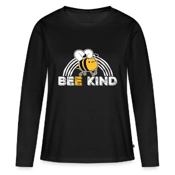 Être gentil mignon miel gentillesse abeille amour source d’inspiration - T-shirt manches longues Premium bio Femme - noir - Devant - Julia (174cm)