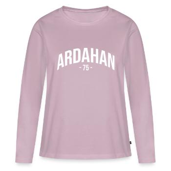 Ardahan 75 Turquie Turquie Turquie Cadeau Ardahanli TR - T-shirt manches longues Premium bio Femme - rose poudré - Devant - Julia (174cm)