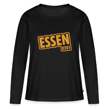 Essen - 0201 - Indicatif régional - Slogan - T-shirt manches longues Premium bio Femme - noir - Devant - Julia (174cm)