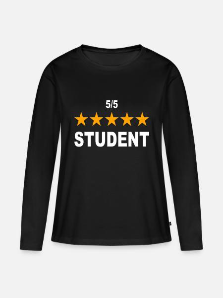 Student Studium Semester Universität - Frauen Premium Bio Langarmshirt - Schwarz