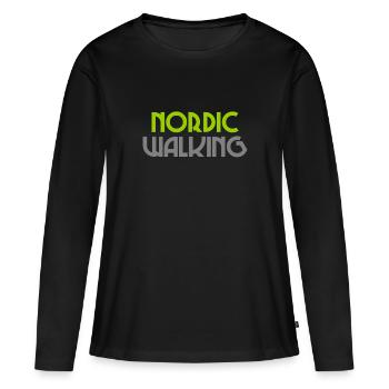 Marche nordique - Sport - Endurance - Marche - T-shirt manches longues Premium bio Femme - noir - Devant - Julia (174cm)