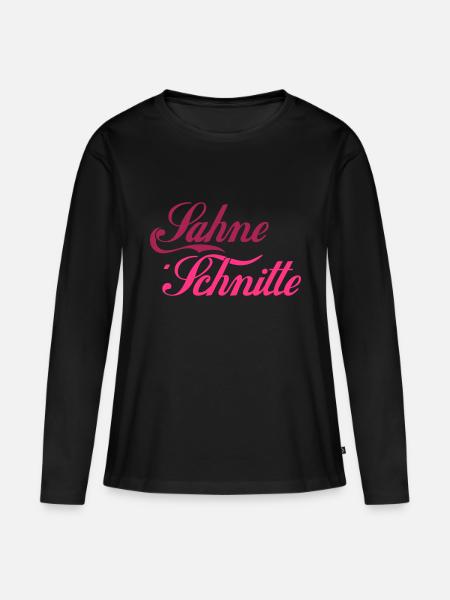 Sahne Schnitte - Frauen Premium Bio Langarmshirt - Schwarz