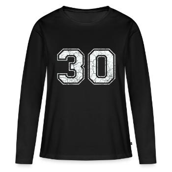 30 dans blanc in Used Look - T-shirt manches longues Premium bio Femme - noir - Devant - Julia (174cm)