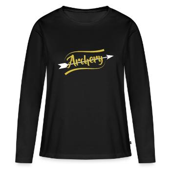Archer flèche arc arc - T-shirt manches longues Premium bio Femme - noir - Devant - Julia (174cm)