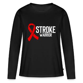 Stroke Awareness Red Ribbon Disease Stroke Warrior - T-shirt manches longues Premium bio Femme - noir - Devant - Julia (174cm)