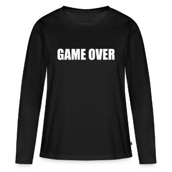 Game over - T-shirt manches longues Premium bio Femme - noir - Devant - Julia (174cm)