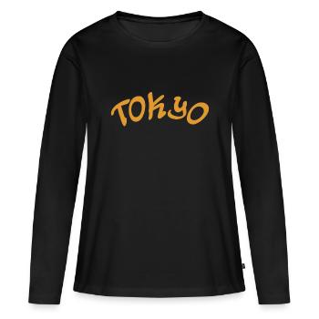 Tokyo - Japan - japanisch - Asien - Asia - Frauen Premium Bio Langarmshirt - Schwarz - Vorne - Julia (174cm)