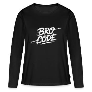 CODE DU FRÈRE - T-shirt manches longues Premium bio Femme - noir - Devant - Julia (174cm)