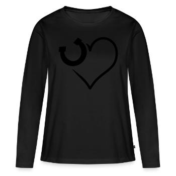 Fer à cheval - T-shirt manches longues Premium bio Femme - noir - Devant - Julia (174cm)