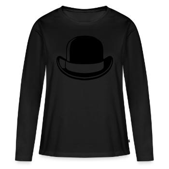 chapeau melon 16 2 - T-shirt manches longues Premium bio Femme - noir - Devant - Julia (174cm)