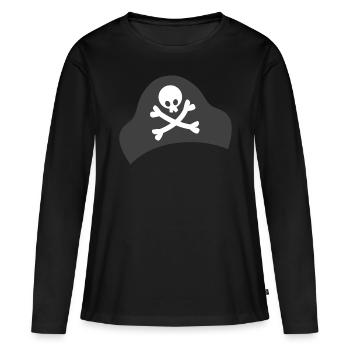 Os croisés simples sur un chapeau de pirate - T-shirt manches longues Premium bio Femme - noir - Devant - Julia (174cm)
