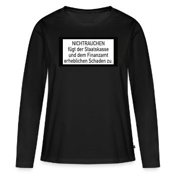 Nichtrauchen Dampfen - Frauen Premium Bio Langarmshirt - Schwarz - Vorne - Julia (174cm)