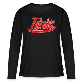 intrus hacker intrus clan sticker ordinateur - T-shirt manches longues Premium bio Femme - noir - Devant - Julia (174cm)