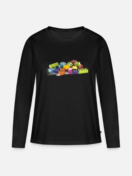 Bausteine - Frauen Premium Bio Langarmshirt - Schwarz