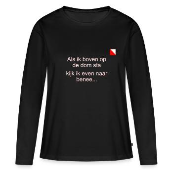 Quand je suis au sommet du Dom, j'ai le droit - T-shirt manches longues Premium bio Femme - noir - Devant - Julia (174cm)