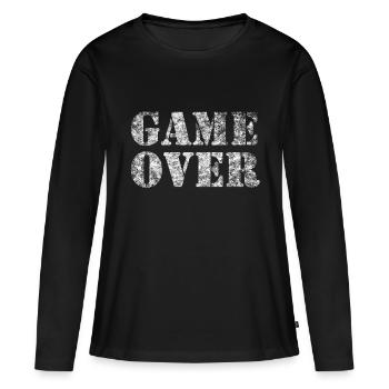 GAME OVER - Frauen Premium Bio Langarmshirt - Schwarz - Vorne - Julia (174cm)