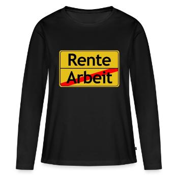 Enseigne de retraite - T-shirt manches longues Premium bio Femme - noir - Devant - Julia (174cm)