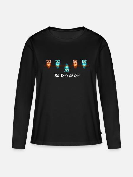 Be different - Frauen Premium Bio Langarmshirt - Schwarz