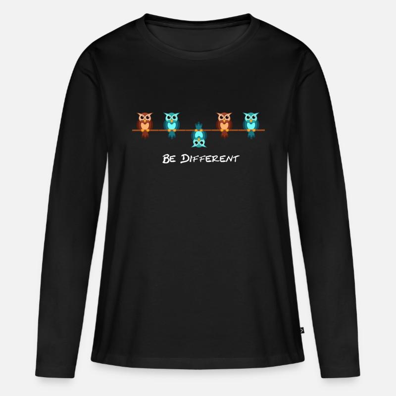 Be different - Frauen Premium Bio Langarmshirt - Schwarz