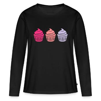 Cupcake - Frauen Premium Bio Langarmshirt - Schwarz - Vorne - Julia (174cm)