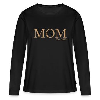 Maman - T-shirt manches longues Premium bio Femme - noir - Devant - Julia (174cm)